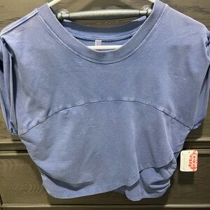 Free People Lavender Cropped Crewneck Tee